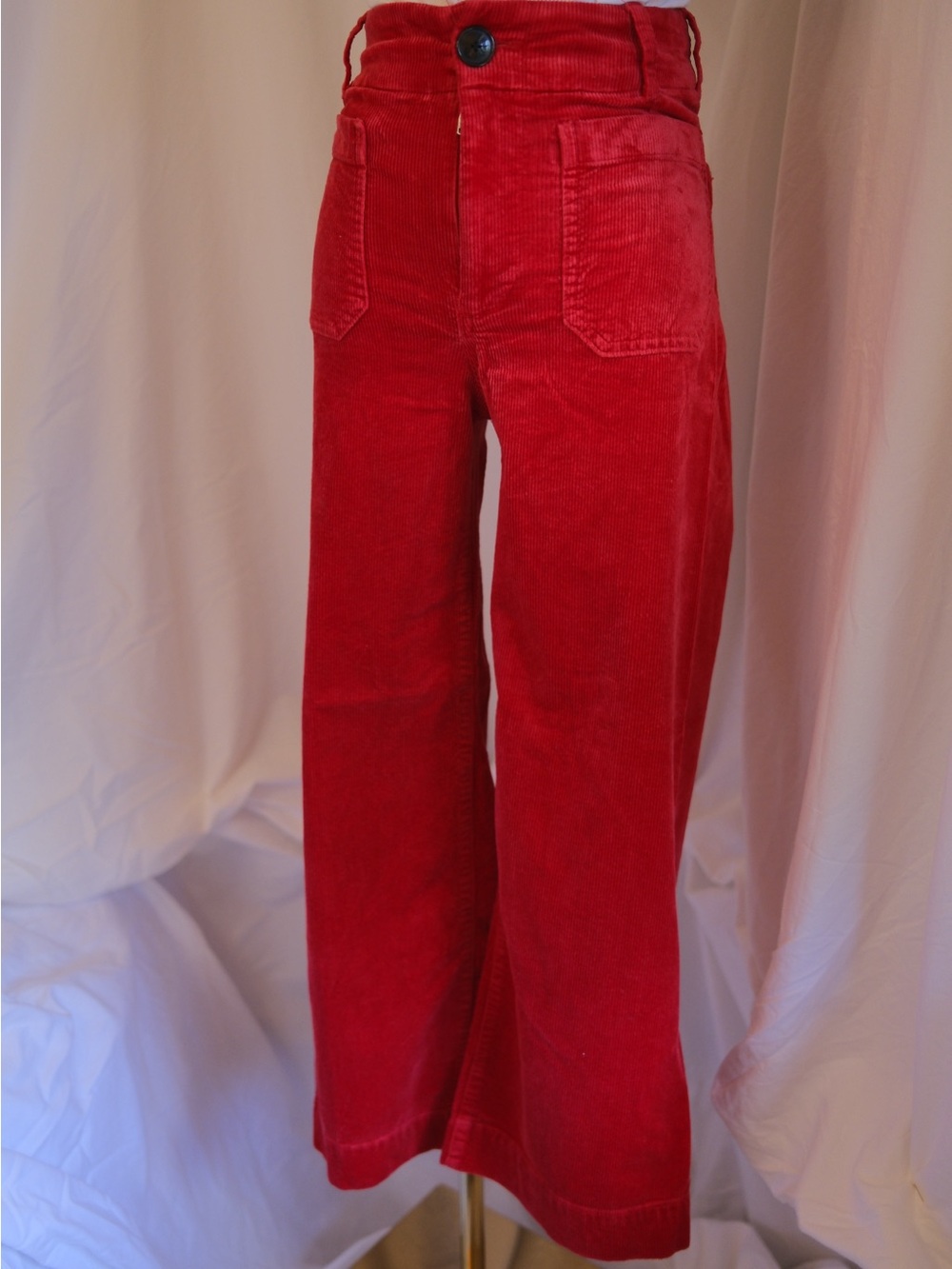 Anthropologie Maeve The Colette Red Corduroy Wide Leg Pants Size 24 - Picture 4 of 7
